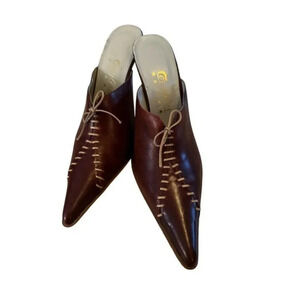 Coryllus Burgundy Studded Lace-Up Women’s Mules Size 38‎